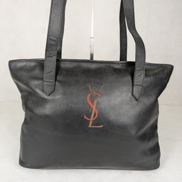 YSL Saint Laurent Shopping Tote Black Leather Handbag - Picture 3 of 16